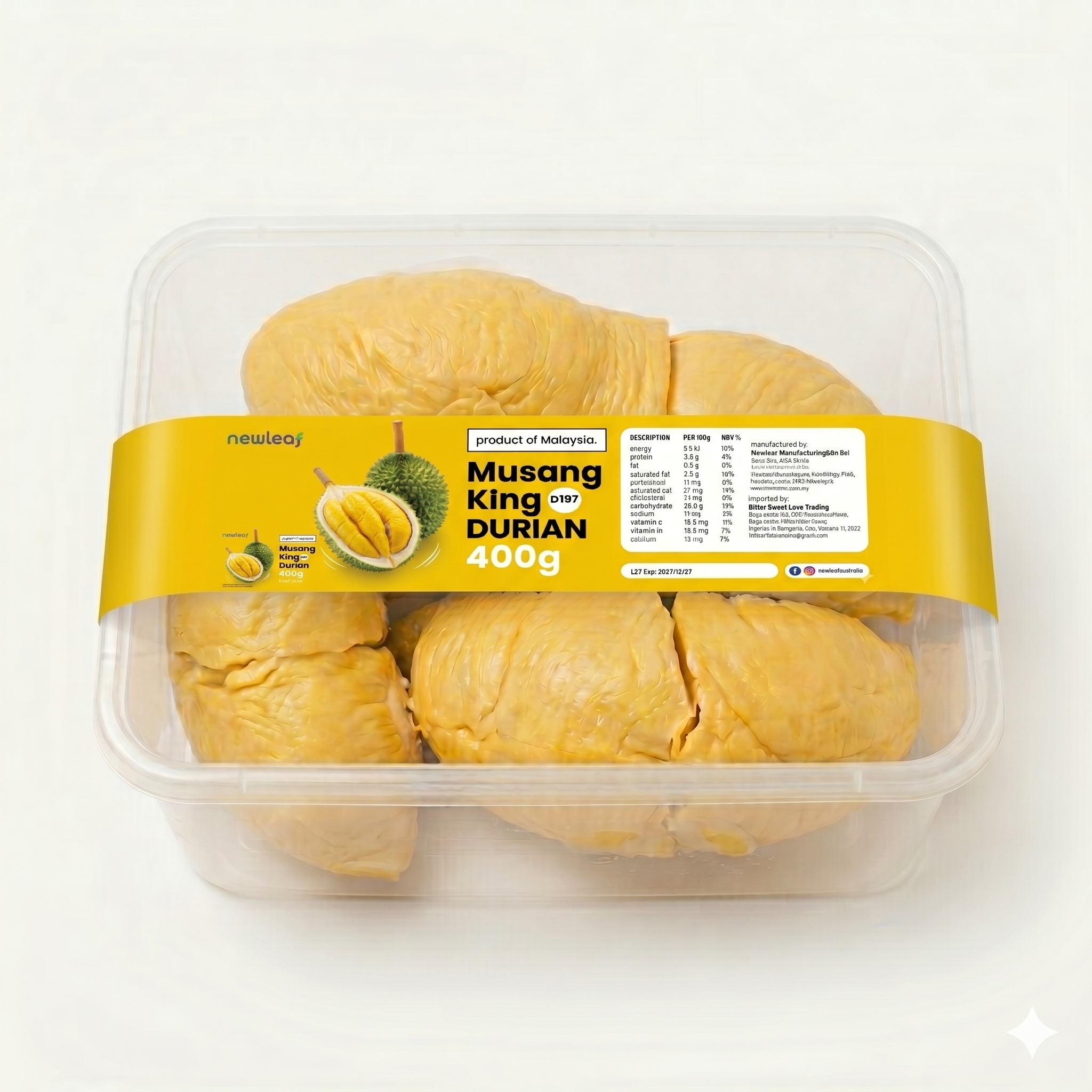 Newleaf - Musang King 貓山王 - 400g Fresh - 20 June 2026